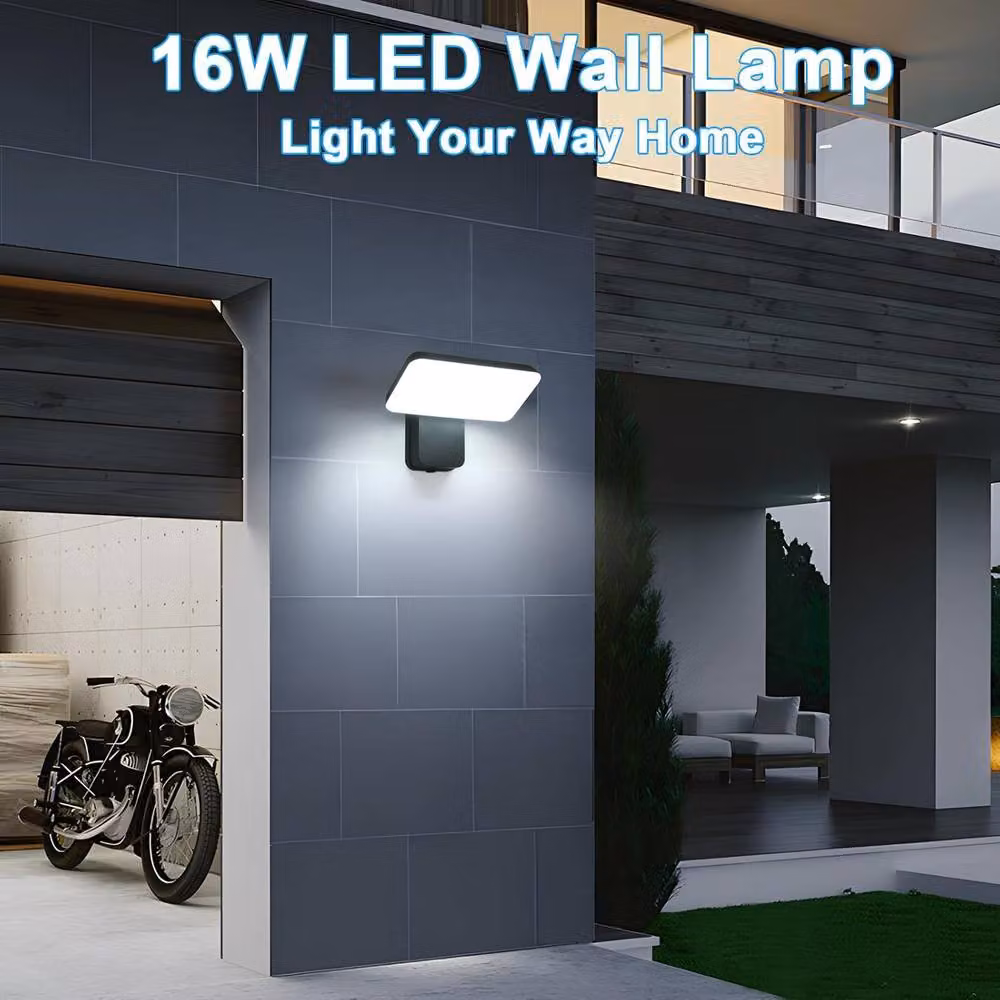 COMELY 16W LED Outdoor Wall Light in Black, Modern Adjustable Rotatable Accent Lamp for Garden, Terrace and Balcony – 7