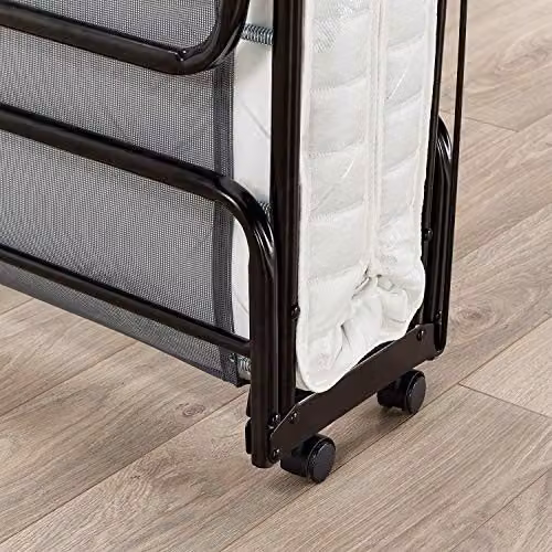 JAY-BE Supreme Single Folding Bed with Pocket Sprung Mattress in Black and White, W/D/H: 90 x 190 cm – 3