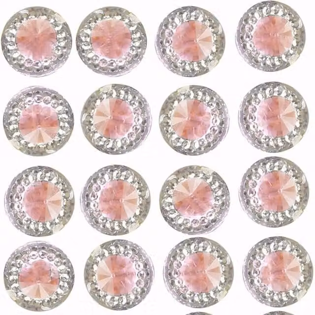 Syntego Pack of 40 Pink Round Gems