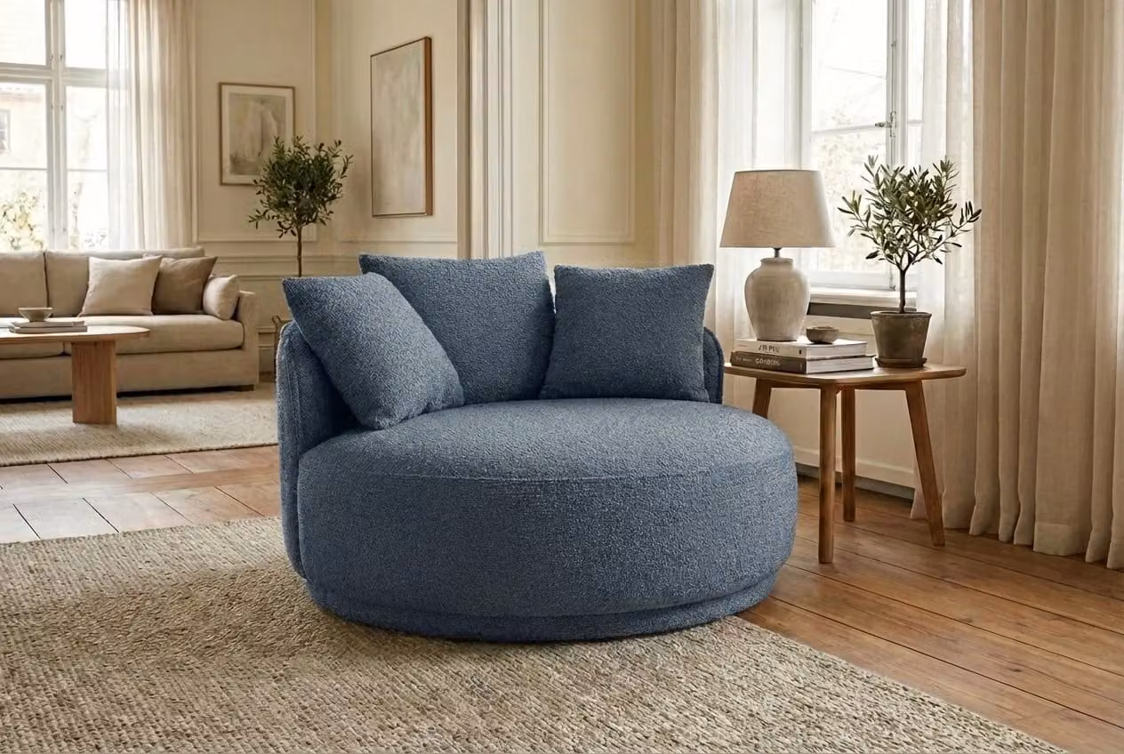 Araco Atelier Otis Spindle Armchair in Bouclé Fabric