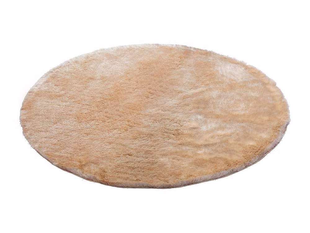 Vente-unique Ultra-Soft Long Pile Round Shaggy Rug in Dark Beige, Diameter: 200 cm – 2
