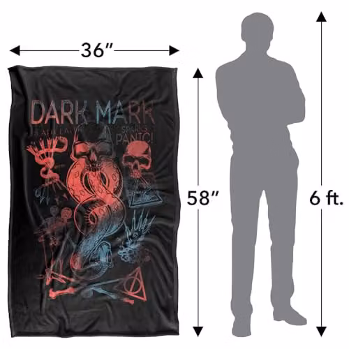 Warner Bros. Harry Potter Dark Mark Sparks Panic Super Soft Fleece Throw Blanket, Multicolour, W: 91 cm, D: 147 cm – 4