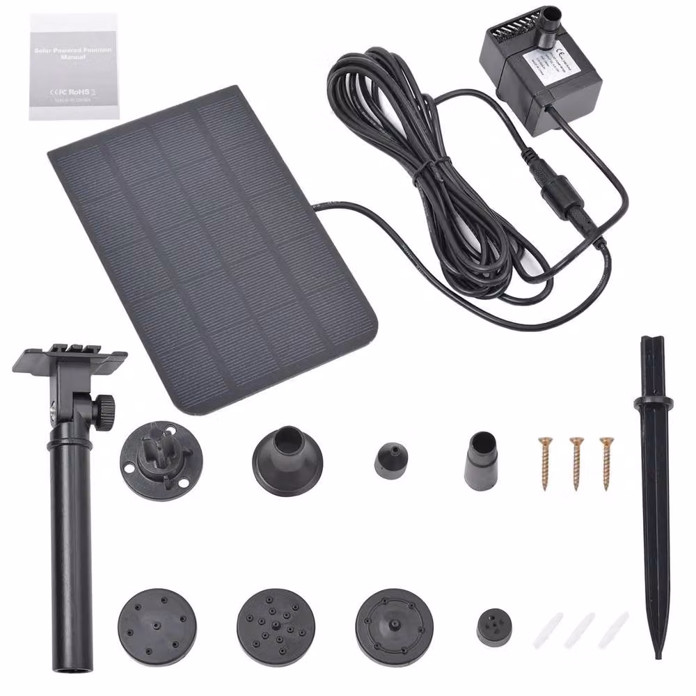 NESTLUNE Solar Powered Fountain Pump for Garden Ponds, Pools and Aquariums in Black – 6