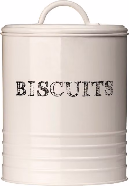 Orsina Maison by Premier Sketch Biscuit Canister in Beige and White Metal