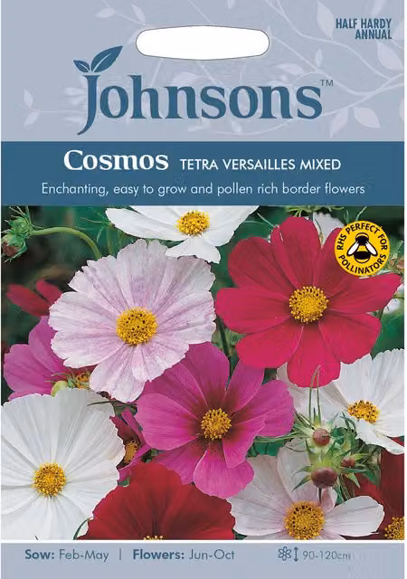 Johnsons Cosmos Tetra Versailles Mixed Multicolour Flower Seeds