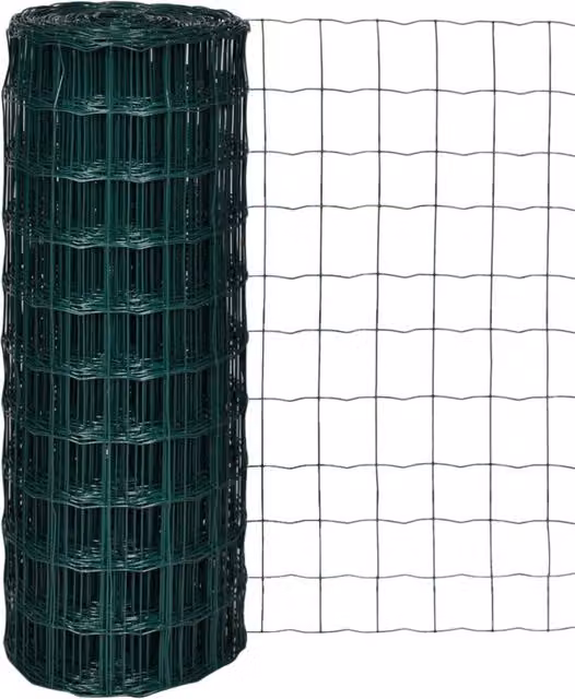 Berkfield Home Euro Fence PVC-Coated Steel Fencing, Green, W: 10 m – 1