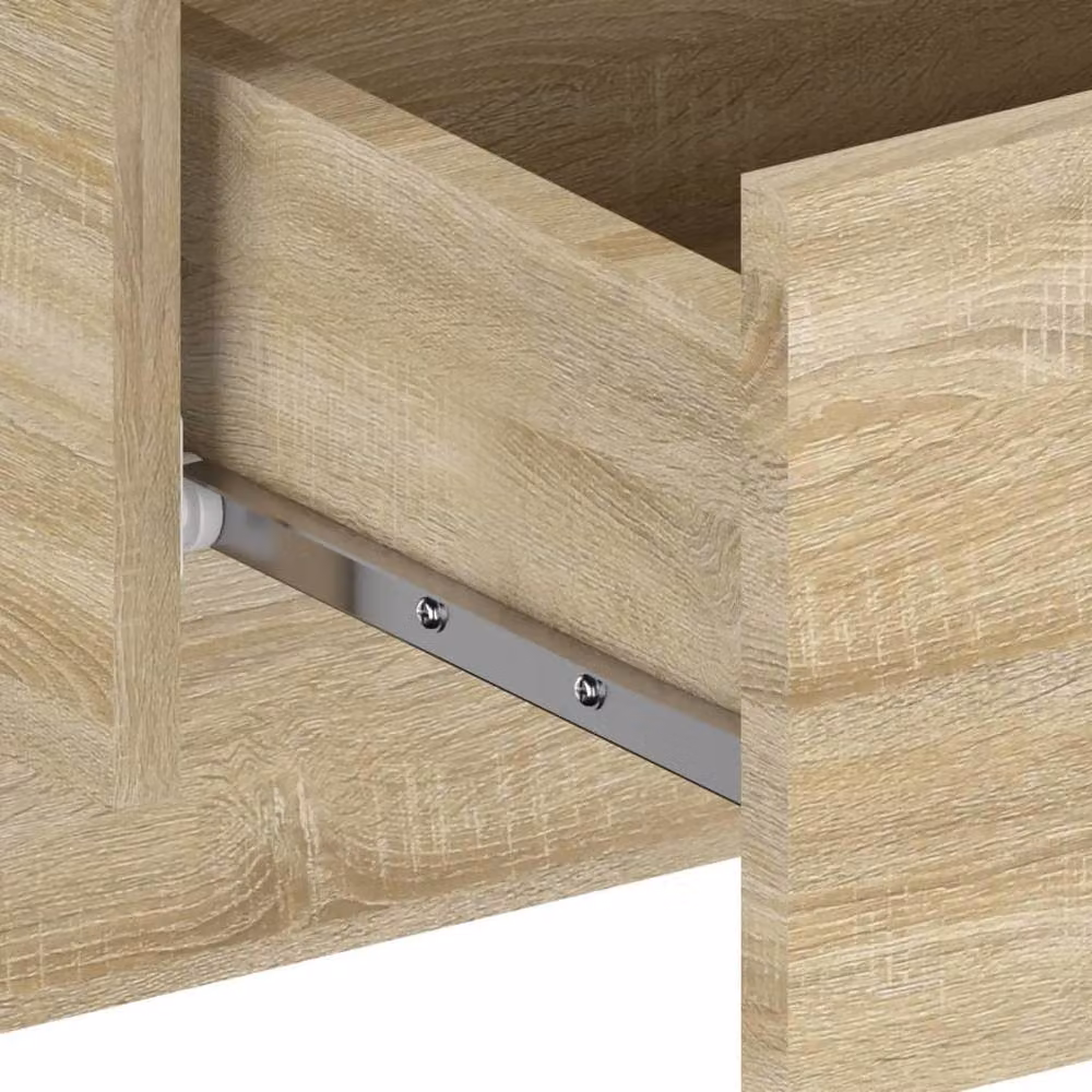 Berkfield Home Set of 2 Wall-mounted Bedside Cabinets in Sonoma Oak Light Brown, W/D/H: 60 x 40 x 40 cm – 3