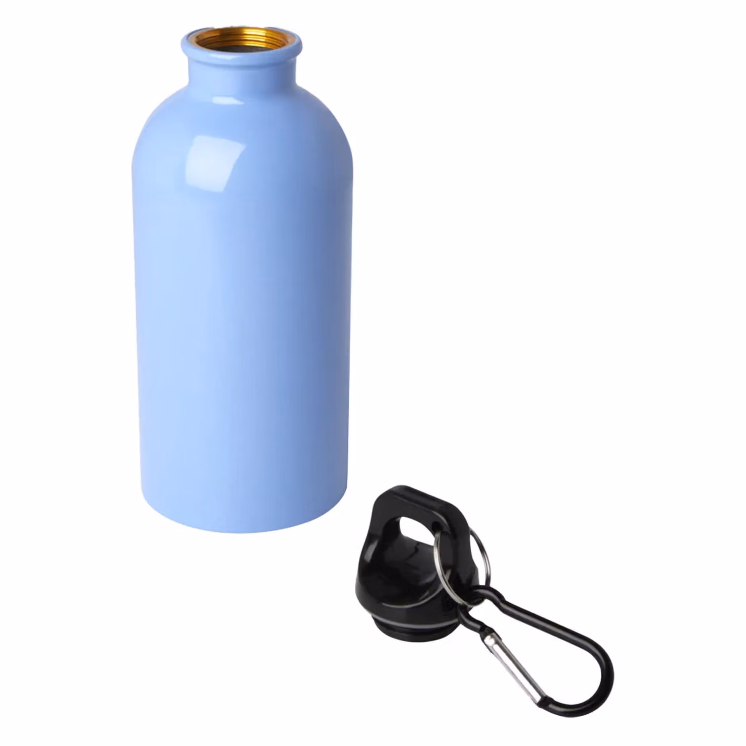 Floso Stainless Steel Single Wall Water Bottle with Carry Handle, Blue, 400 ml – 2