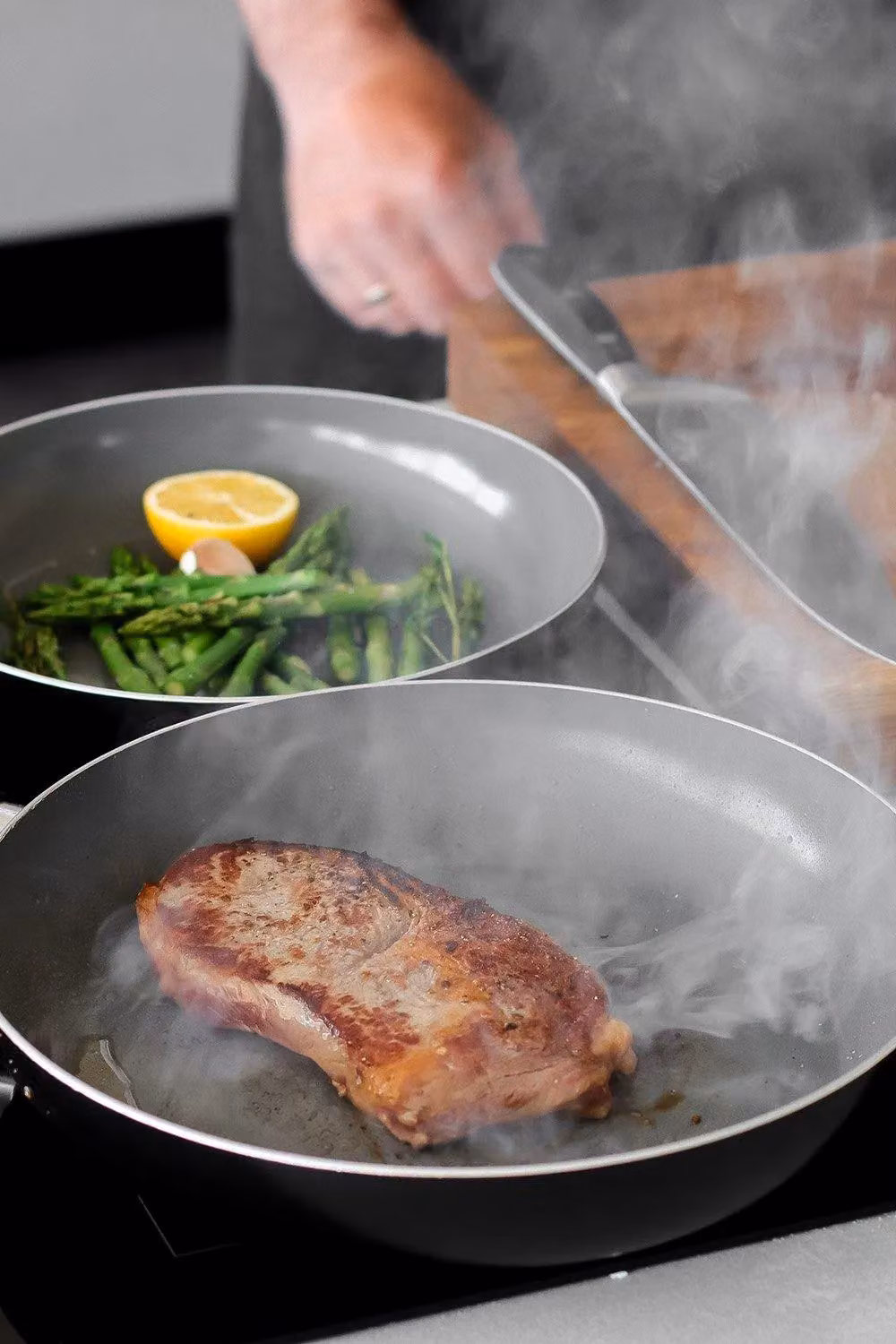 MasterClass Can-to-Pan Ceramic Non-Stick Aluminium Frying Pan Set of 2 in Grey or Black – 3