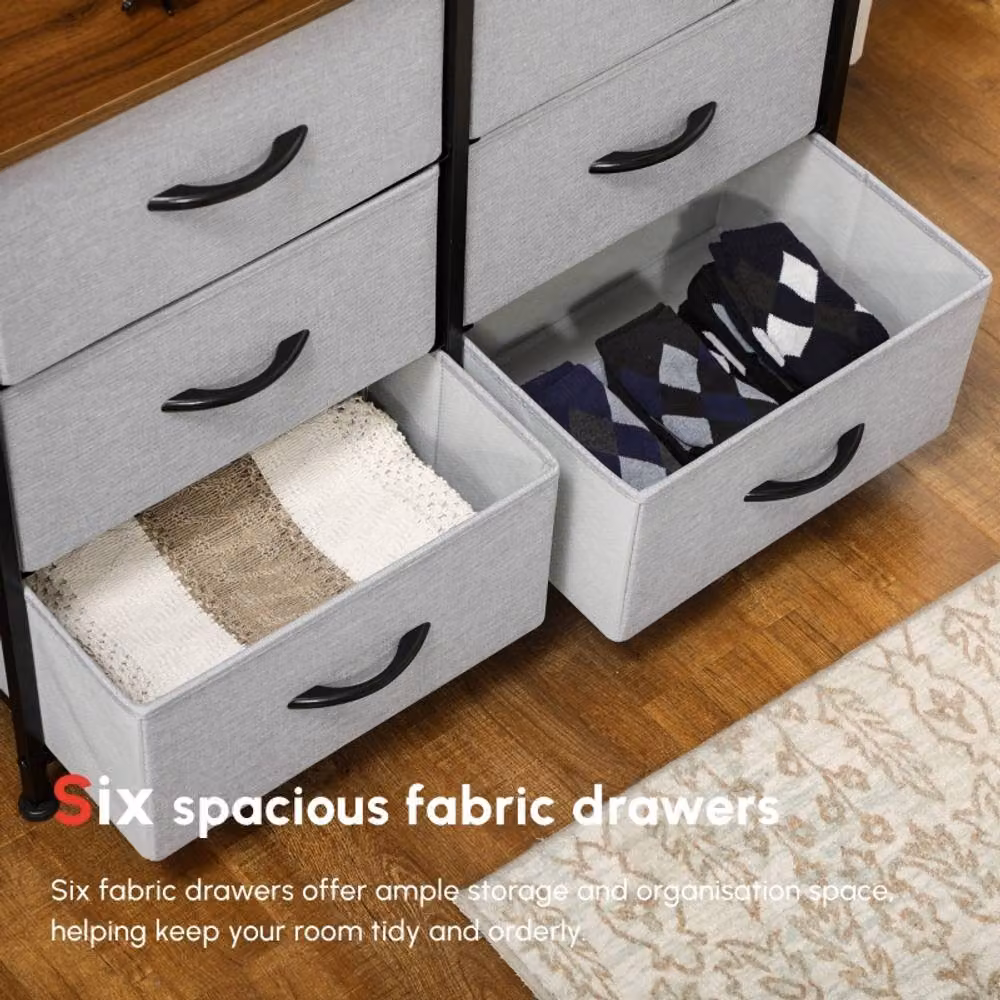 STILVORA Industrial 6-Drawer Chest of Drawers with Steel Frame in Grey – 5