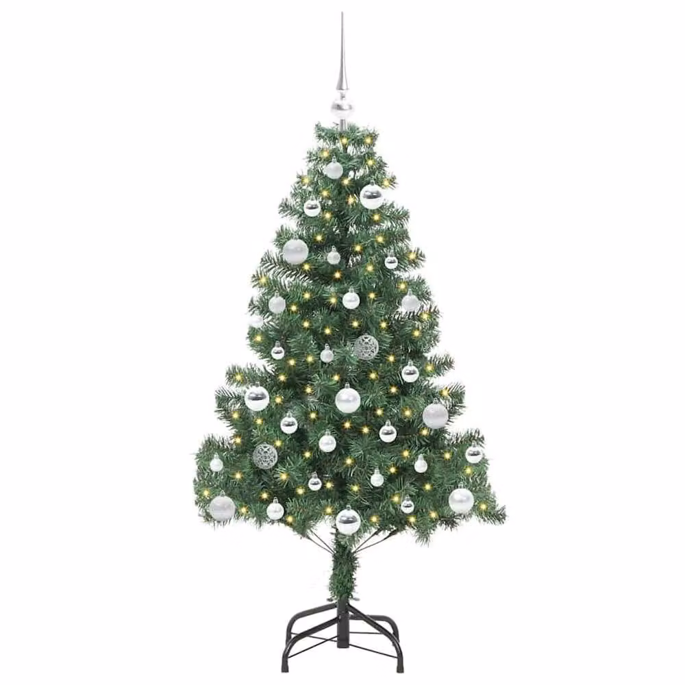 Berkfield Home Green PVC Christmas Tree with 150 LEDs and Stand, Height: 150 cm – 3