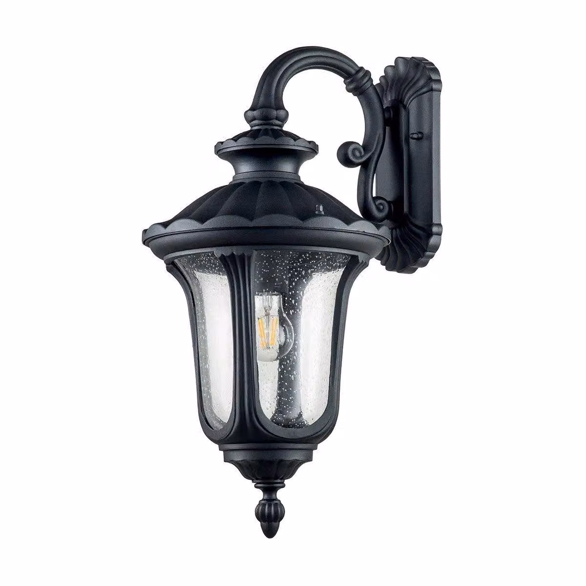 Netlighting Chicago Outdoor Wall Lantern in Textured Black with Transparent Glass, IP44 Rated – 2