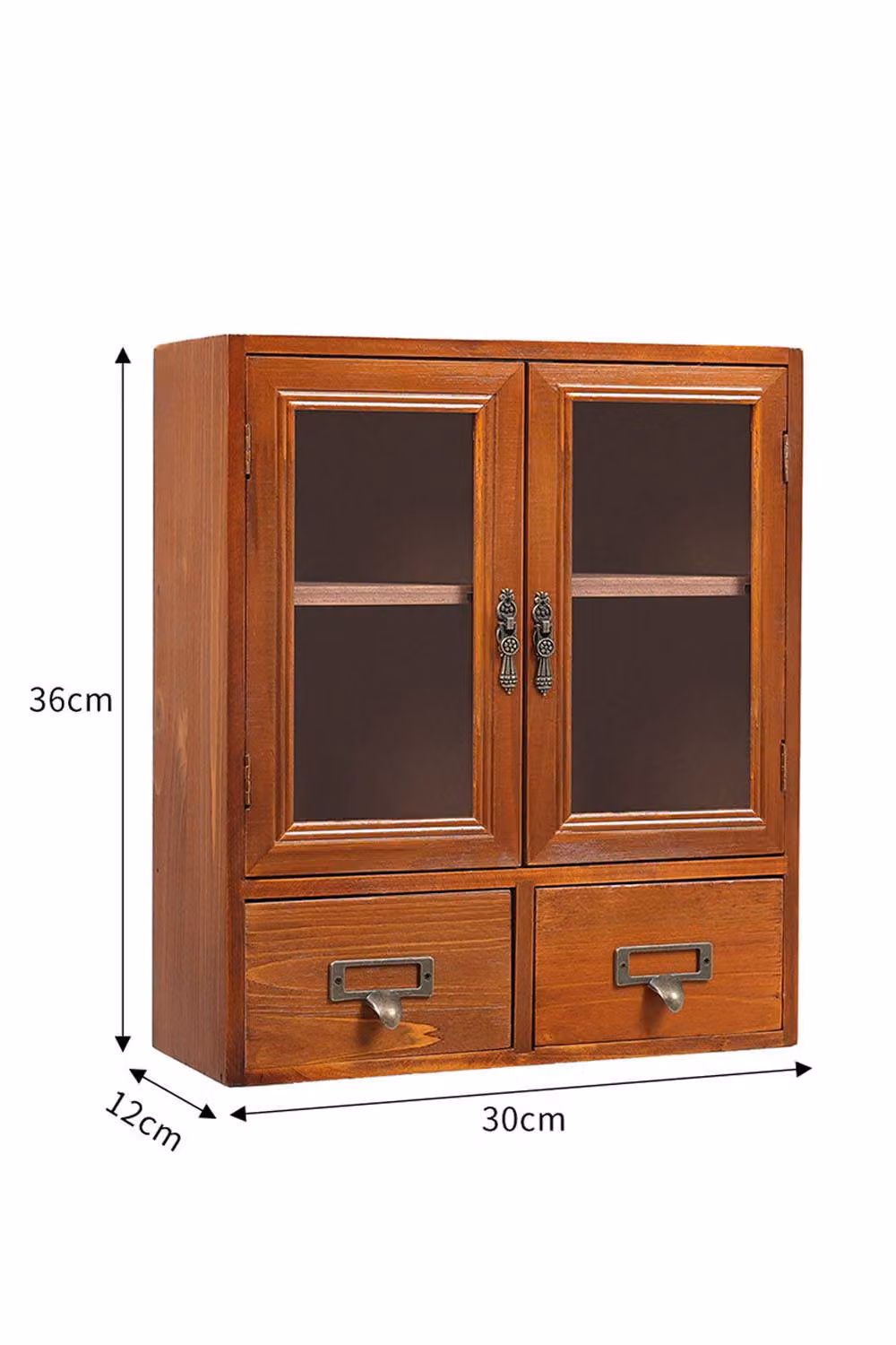 Living and Home Retro Brown Wooden Desktop Storage Organizer – 6