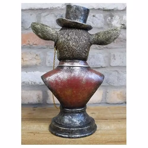 Gifts Direct 2 U Bronze Goat Bust Ornament with Monocle and Top Hat, H 35.0 cm x W 15.0 cm x D 15.0 cm – 2