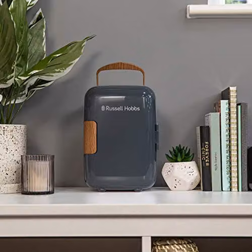 Russell Hobbs RH4CLR1001SCG 4L Mini Portable Cooler and Warmer for Drinks and Cosmetics, Grey and Wood Effect – 7