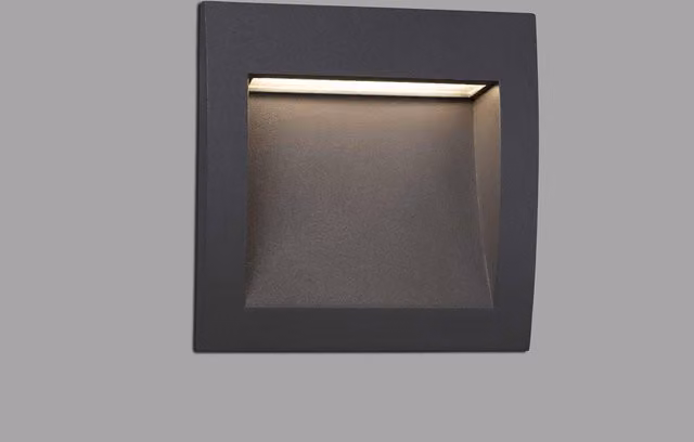 Faro Barcelona Sedna LED Recessed Outdoor Step Light, Grey, IP65, Aluminium and Glass – 4