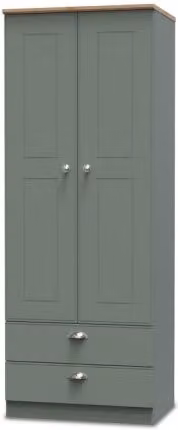 Welcome Victoria Modern 2 Door 2 Drawer Tall Double Wardrobe in Matt MDF
