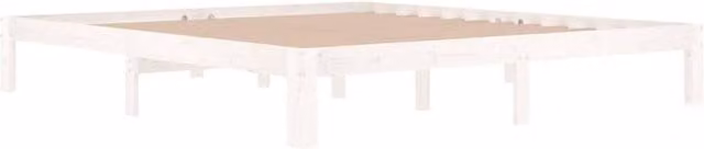Berkfield Home Beautiful Super King Size Bed Frame in White Solid Pine Wood, W/D/H: 180 x 200 cm