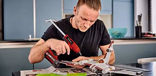 Einhell TE-CG 18 Li-Solo Cordless Hot Glue Gun in Red and Black with 11mm Glue Sticks – 3
