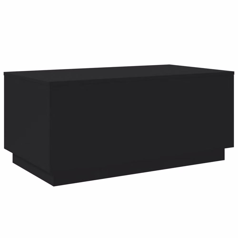 Berkfield Home Modern Black Coffee Table with LED Lights, W/D/H: 90 x 50 x 40 cm – 3