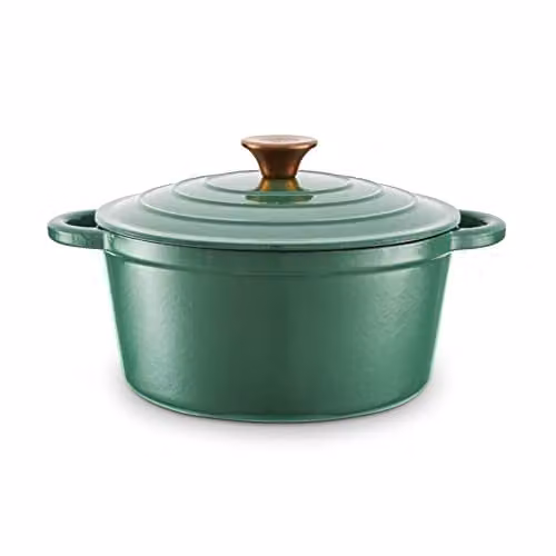 Tower Enamelled Cast Iron Casserole Pan, Green, Diameter: 24 cm – 1