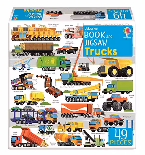 Usborne Trucks Book and Jigsaw Set, Multicolour