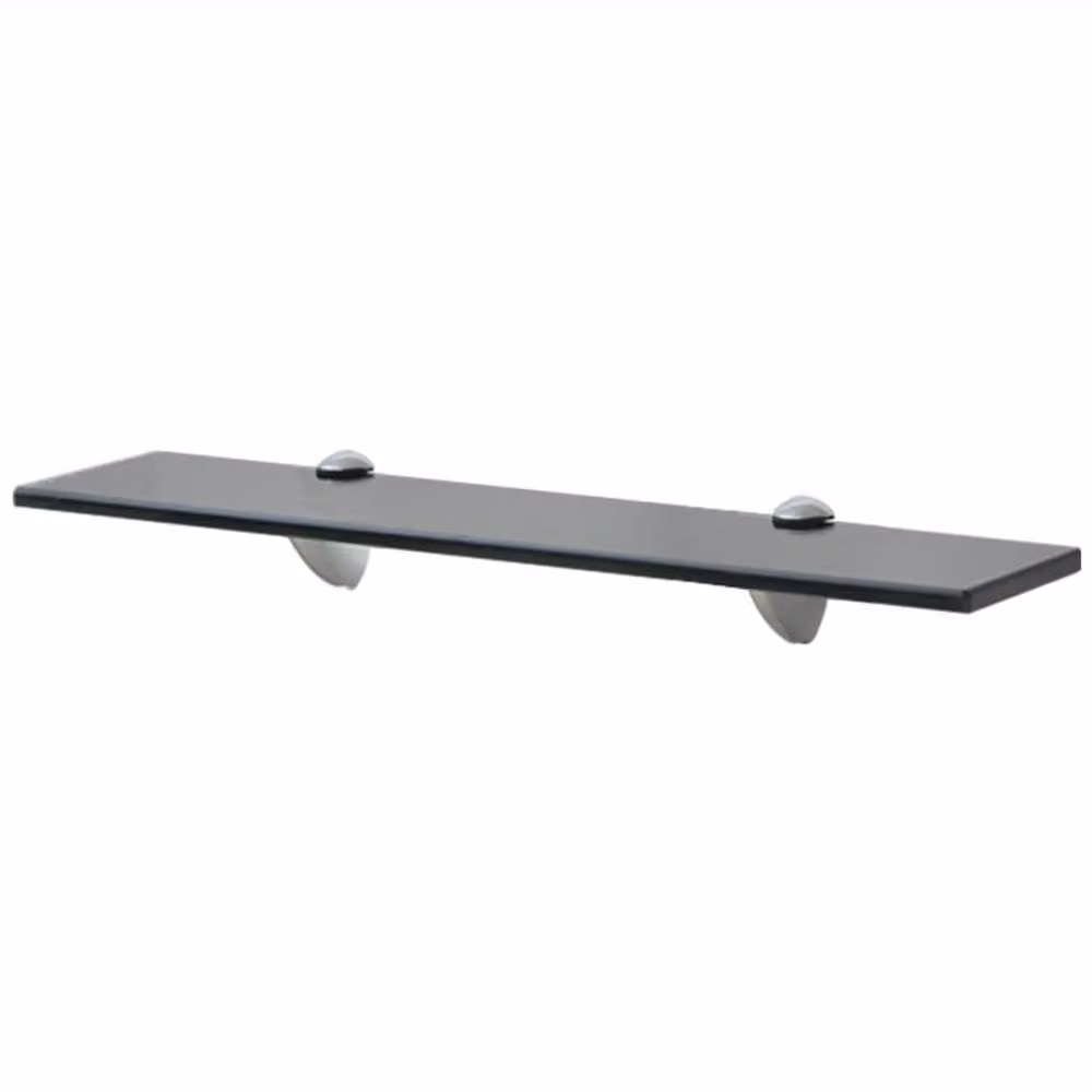 Berkfield Home Modern Black Glass Floating Wall Mounted Shelf W: 50 cm, D: 20 cm – 2