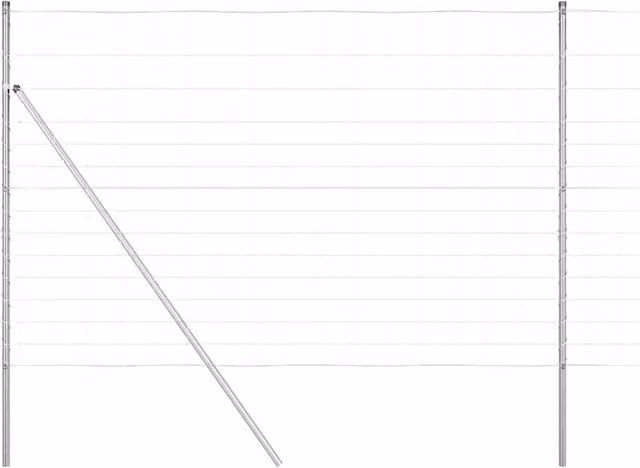 Berkfield Home Field Fence Galvanised Steel in Silver, H: 160 cm, L: 25 m