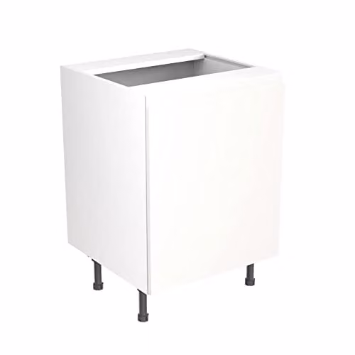 Kitchen Kit White Gloss J-Pull Sink Base Cabinet with Soft Close Doors W/D/H: 60 x 0 x 87 cm – 1