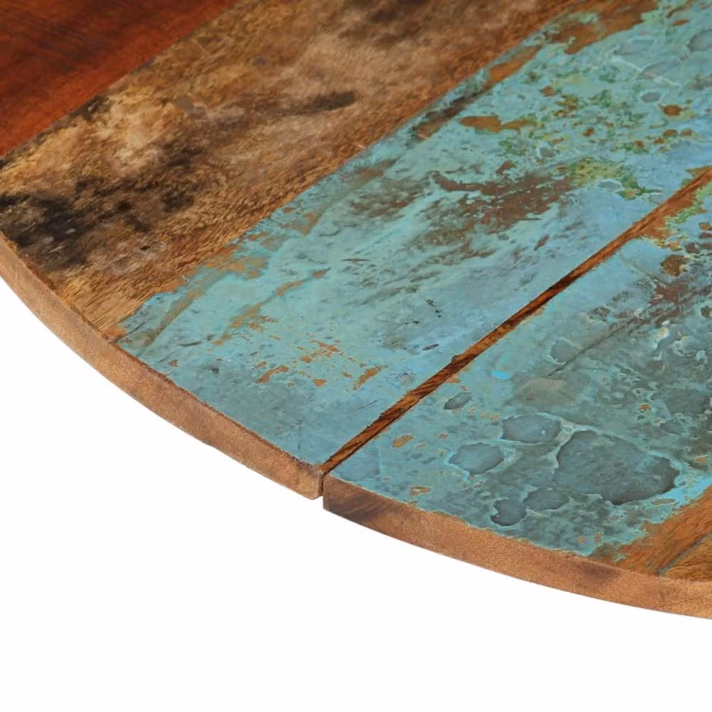 Berkfield Home Round Solid Reclaimed Wood Table Top, Multicolour, Diameter: 60 cm, Thickness: 1.5 cm – 3