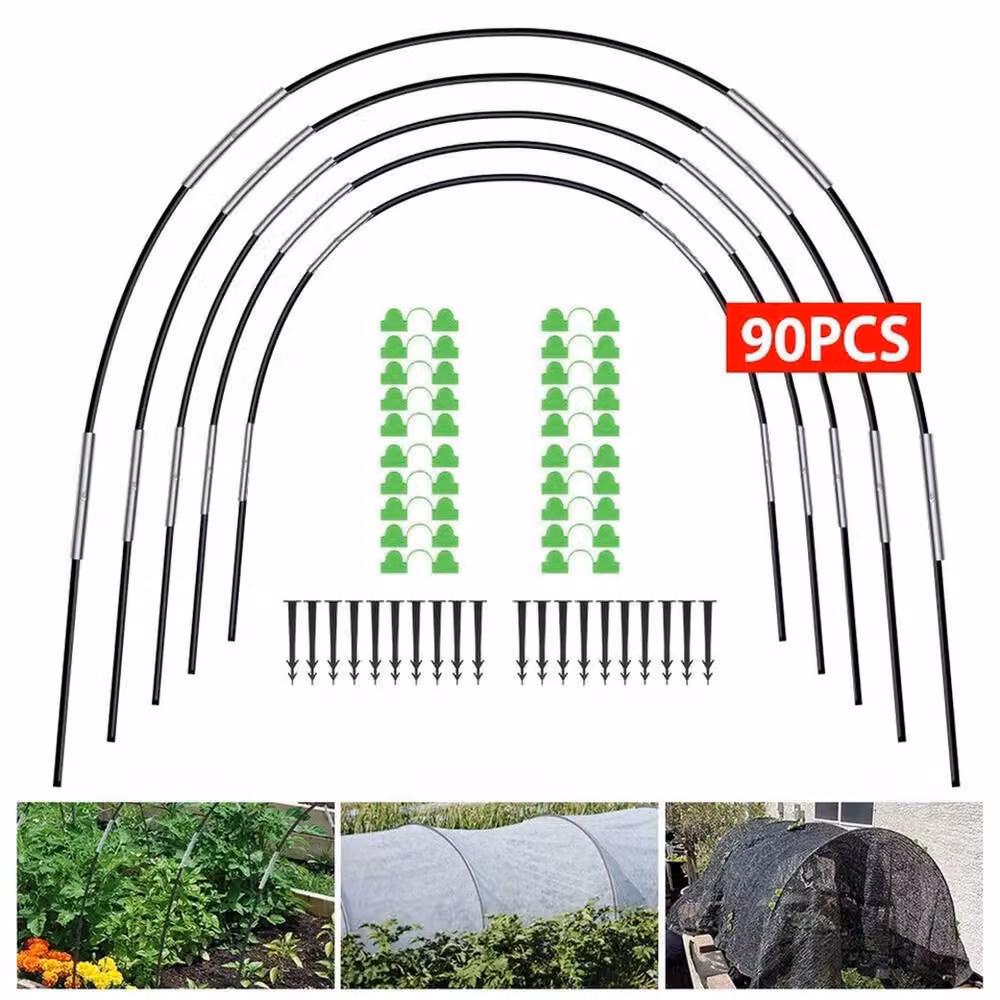 NESTLUNE 90Pcs Black Flexible Garden Cloche Hoops Greenhouse Frame for Vegetable Gardens, W/D/H: 120 x 15 cm – 2