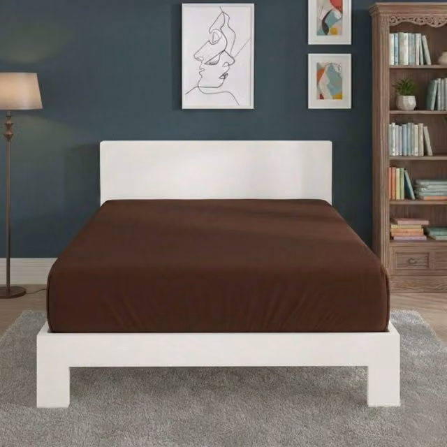 Snug City King Size Polycotton Extra Deep Fitted Sheet in Brown, Depth: 40 cm