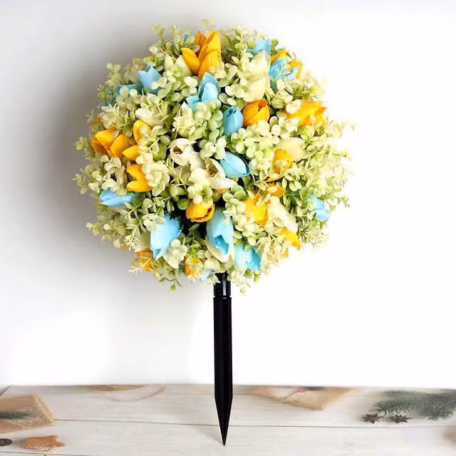 Quipulse Multicolour Small Artificial Floral Ball Floor Decoration – 1