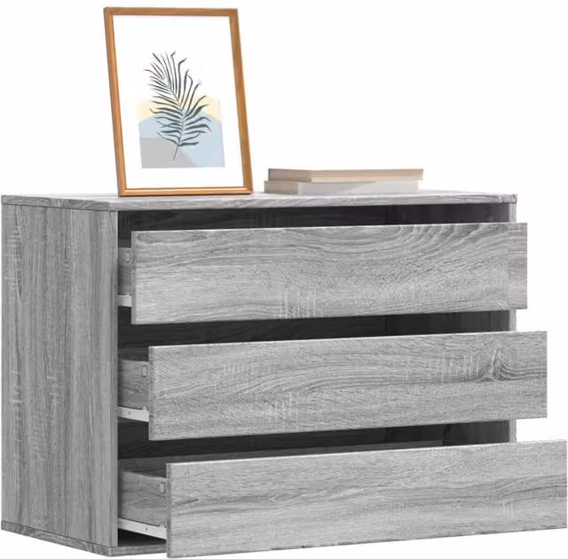 Berkfield Home Corner Chest of Drawers in Grey Sonoma, W/D/H: 80 x 41 x 58 cm – 1