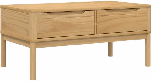Berkfield Home Floro Coffee Table in Wax Brown Solid Pine Wood W/D/H: 99 x 55.5 x 45 cm
