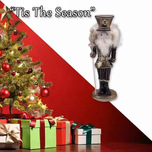 VFM e-Store Black Christmas Nutcracker Decoration, H 41 cm x W 13 cm x D 13 cm – 6