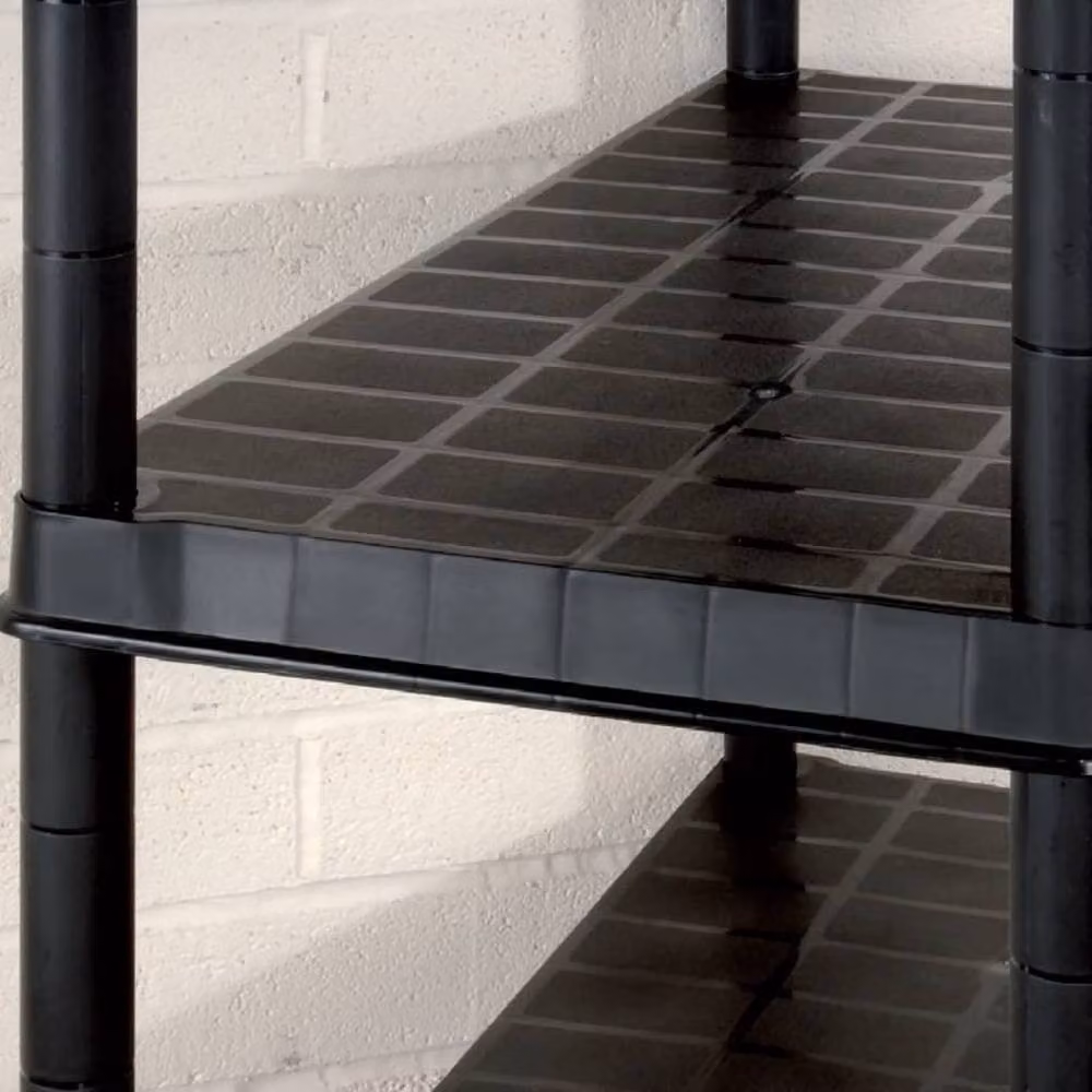 Berkfield Home 5-Tier Plastic Storage Shelf, Black, W/D/H: 255 x 40 x 185 cm – 4