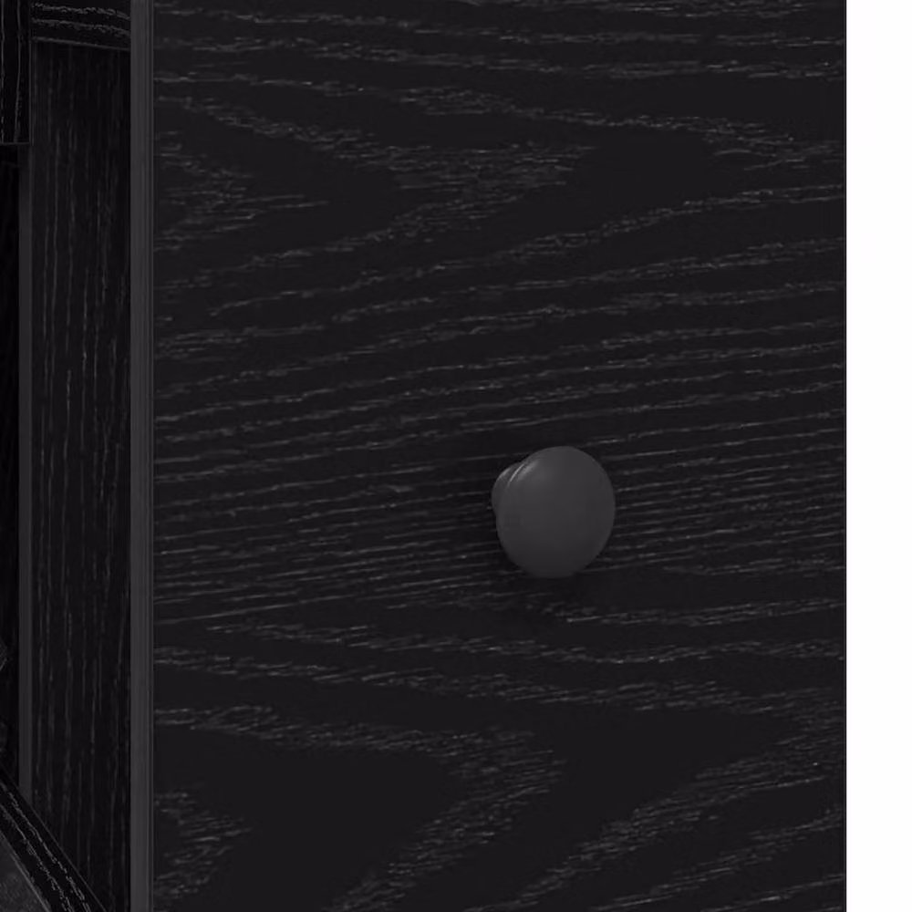 Berkfield Home Narrow Bathroom Cupboard with Wheels in Black Oak Matt Engineered Wood – 5