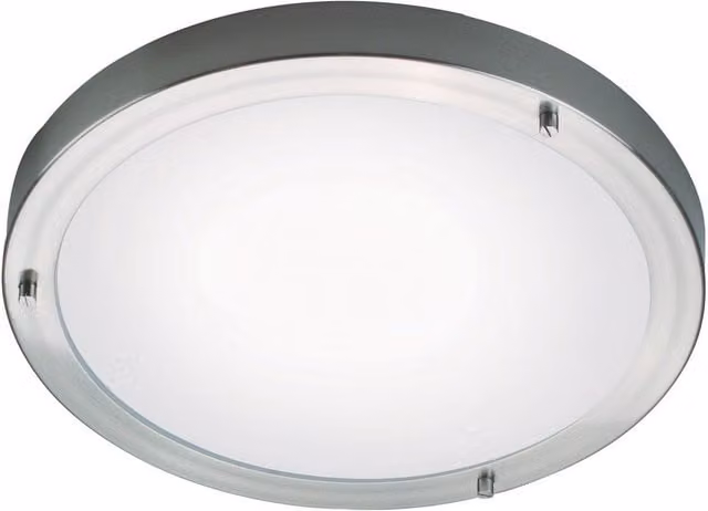 Nordlux Ancona Modern Ceiling Light in Silver with Transparent Glass, E27, IP44 – 1