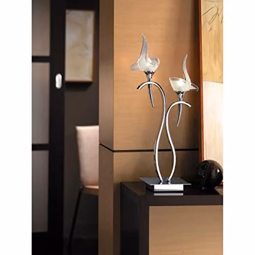 Netlighting Viena Table Lamp 2 Light G9 in Polished Chrome and Grey – 2