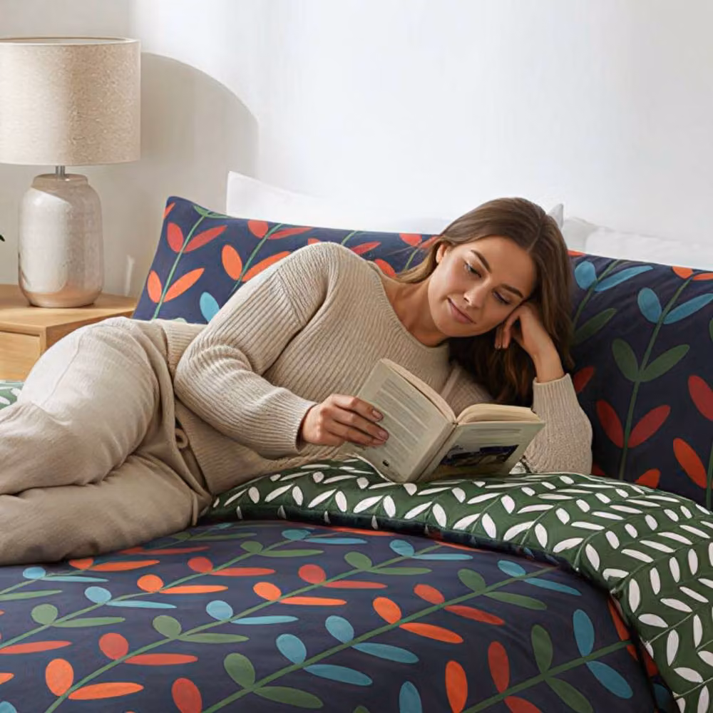 Rapport Home Jules Reversible Floral Microfibre Duvet Cover and Pillowcase Set, Blue, W/D/H: 180 x 200 cm and 50 x 75 cm – 5