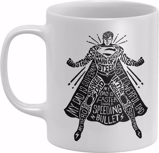 Official Superman Man of Steel Ceramic Mug, White