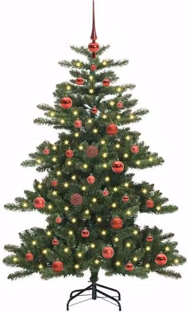 Berkfield Home Elegant Green Artificial Hinged Christmas Tree with 150 LEDs, Height: 150 cm – 1