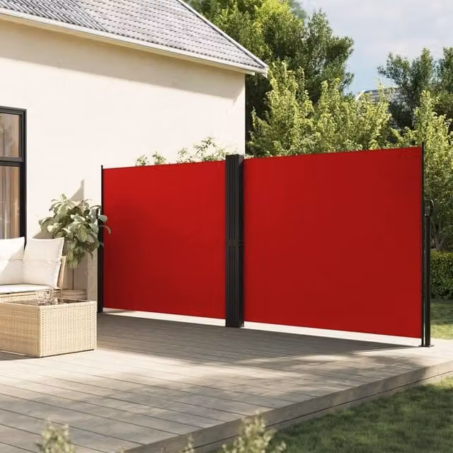 Berkfield Home Red Retractable Side Awning Polyester W/H: 1200 x 180 cm – 1