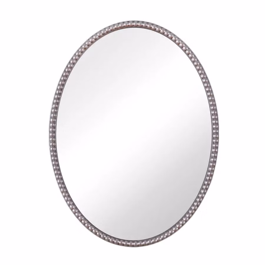 Home Garden Direct Amalfi Oval Vintage Wall Mirror in Silver, W: 60 cm, H: 80 cm – 3