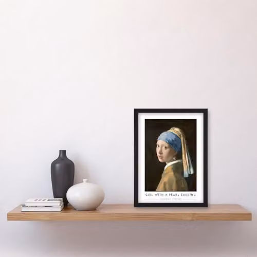 Artery8 Johannes Vermeer Girl With A Pearl Earring Framed Wall Art Print, Multicolour, W: 21 cm, H: 29.7 cm – 4