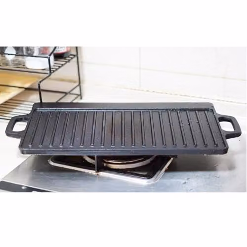 Gr8 Home Black Cast Iron Reversible Ribbed Grill Pan – 2