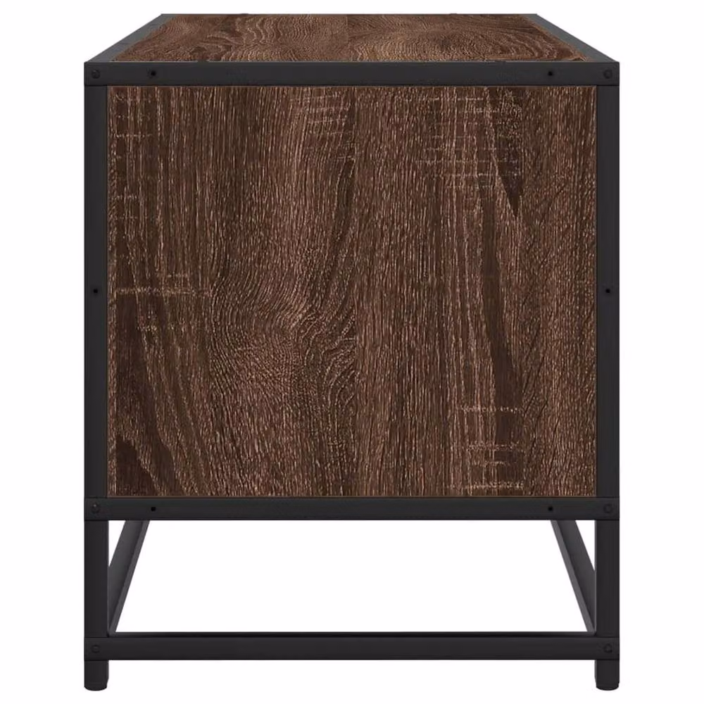 Berkfield Home Brown Oak TV Cabinet in Engineered Wood and Metal, W: 80 cm, D: 34.5 cm, H: 40 cm – 4