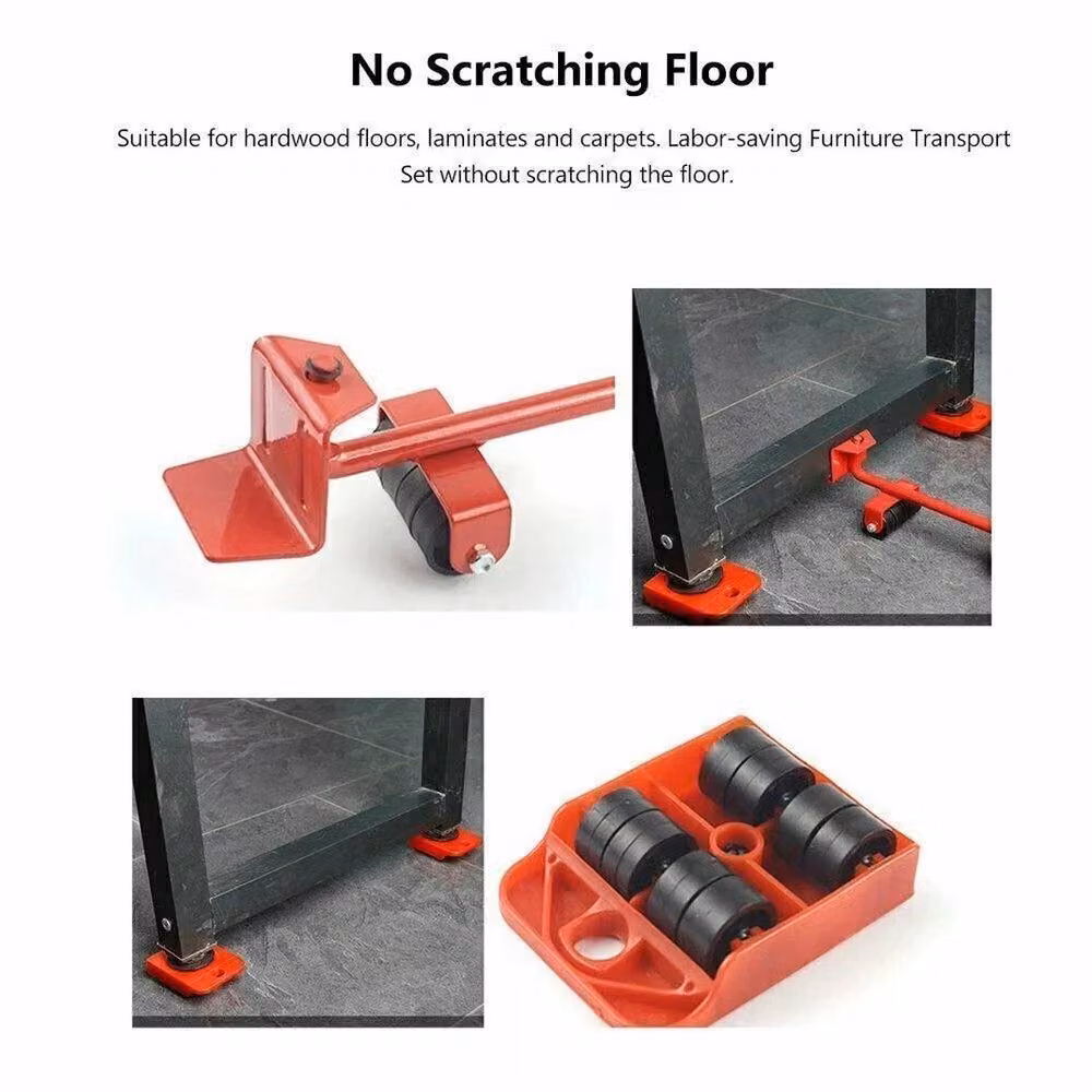 Havendro Heavy Duty Furniture Lifter and Slider Moving Tool Set in Red – 3