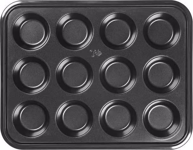 Tala Non-Stick Black Aluminium 12 Cup Round Muffin Tray